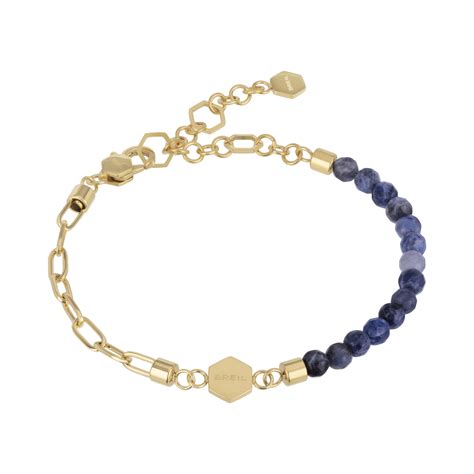 Kaleido Ip Gold Steel Bracelet With Sodalite Stone Tj3149 Breil Official