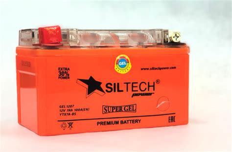 Аккумулятор для мототехники Siltech GEL1207 12V7AH п.п. (YTX7A-BS ...