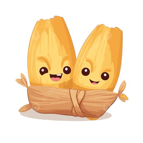 Tamales Clipart Lindo Dibujo Animado Par De Mazorcas Vector PNG