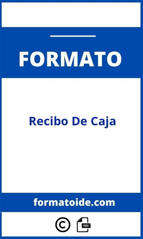 Formato Recibo De Caja Pdf Word Modelo