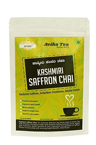 Avihs Kashmiri Saffron Chaipremium Assam Black Tea100 Natural Spices100 Gm 40 Cups