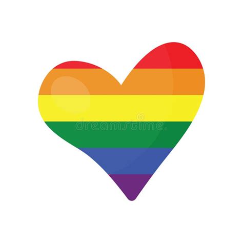 Vector De Corazón Gay O Lgbt Bandera Arco Iris Símbolo De Orgullo Ilustración del Vector