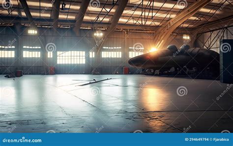 Aircraft storage hangar stock illustration. Illustration of sunlight ...