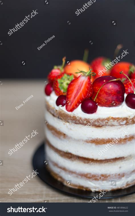 Naked Fruit Cake Homemade Rustic Wedding Stock Photo Edit Now