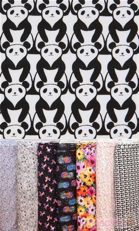 Tissu Jersey Timeless Treasures Noir Et Blanc Avec Des Pandas