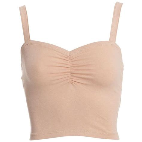 Nude Pink Jersey Bralet Liked On Polyvore Nude Pink Bralet Strappy Crop Top