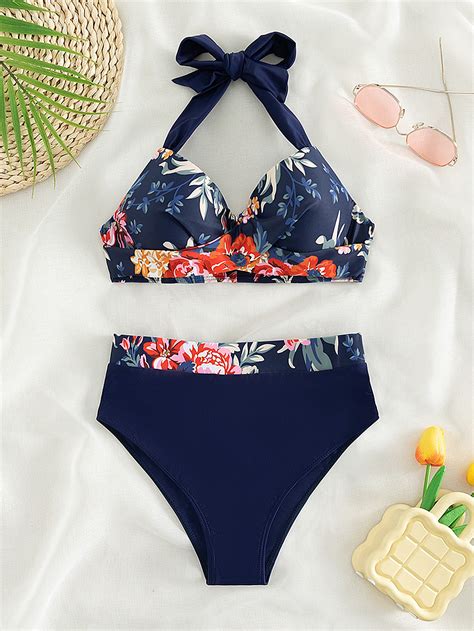 Floral Print Push Up Bikini Swimsuit Shein Uk