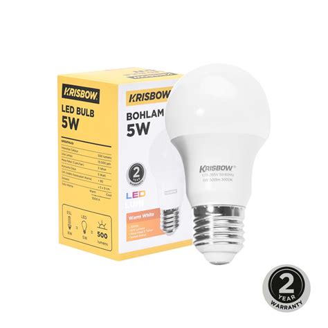 Jual Krisbow Lumi Bohlam Led Watt Warm White Terbaru Ruparupa