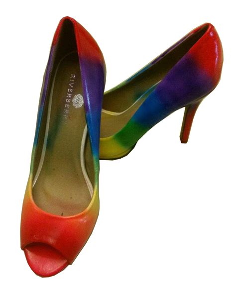 Rainbow Pumps Airbrush Rainbow Pumps Lgbtq Pride Heels Etsy