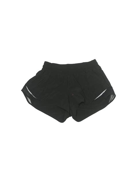 Lululemon Athletica Color Block Solid Black Athletic Shorts Size