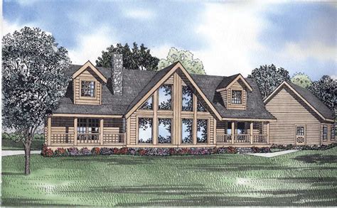 Log-cabin House Plan - 3 Bedrooms, 2 Bath, 2521 Sq Ft Plan 12-817