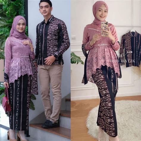 Jual Gh Nj New Batik Kebaya Couple Modern Kaluna Kebaya Wisuda Set