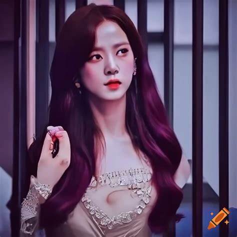 Jisoo From Blackpink In Belle Costume Behind Bars On Craiyon