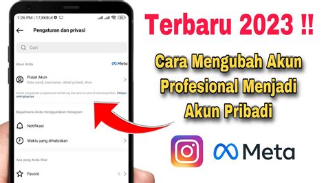 Cara Mengubah Akun Profesional Menjadi Akun Pribadi Di Instagram Youtube