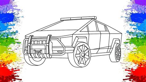 🌟 Tesla Cybertruck Coloring Page 🌟 Youtube