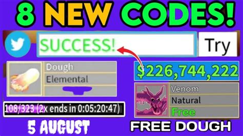 8 Newest Blox Fruits CODES For August 2023 Codes For Blox Fruits