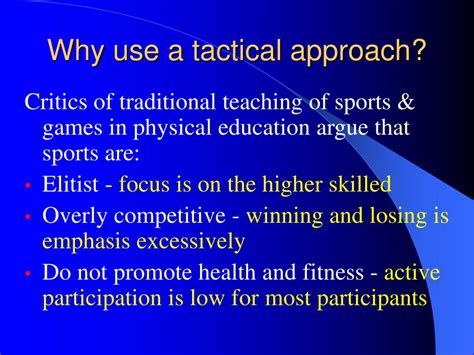 Ppt A Tactical Games Approach To Teaching Sport Skills Powerpoint Presentation Id216602