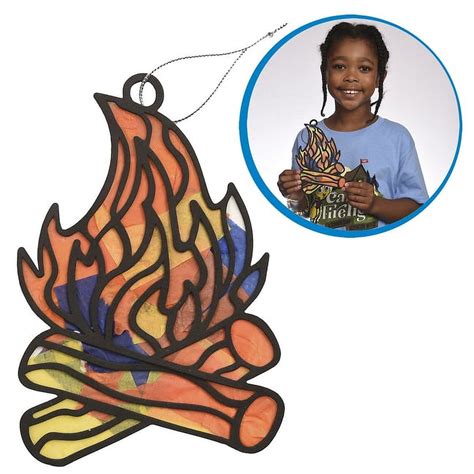 Vacation Bible School Vbs 2024 Camp Firelight Stained Glass Campfire Craft Pkg Of 12 A