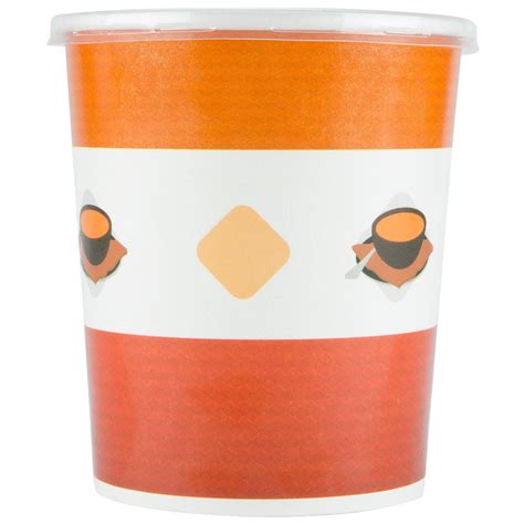 Choice 32 Oz Double Poly Coated Paper Soup Hot Food Cup With Vented Plastic Lid 25 Pack