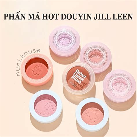 PHẤN MÁ HOT DOUYIN JILL LEEN Phấn Má Hồng Jill Leen Lấp Lánh Không Thấm Nước Làm Sáng Tone Màu