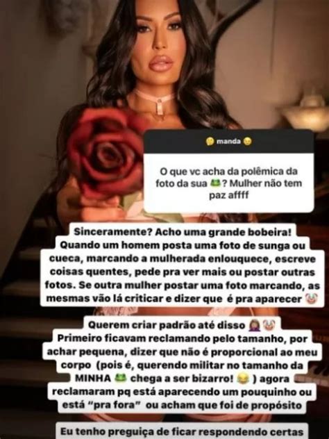 Gracyanne Barbosa se revolta comentário sobre foto de lingerie Querem criar padrão até