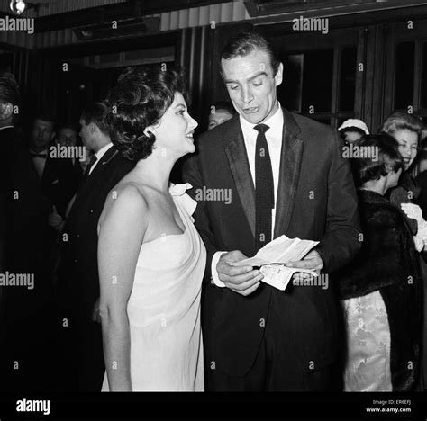 Sean Connery and Zena Marshal attend the Film Premiere of 'DR NO' James ...