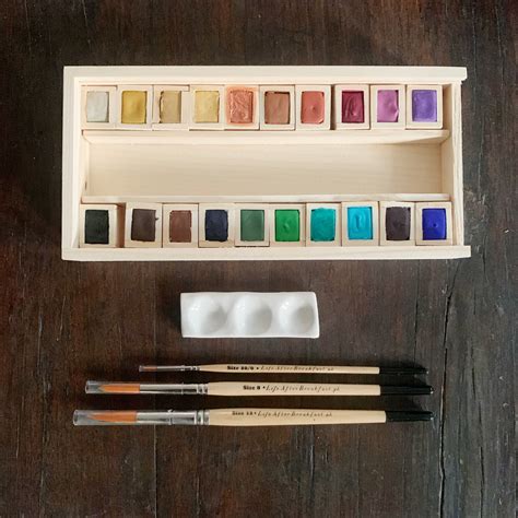 Handmade Watercolor Box Colors Set Life After Breakfast