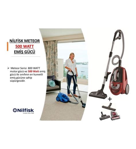 Nilfisk Meteor Deluxe 800W Çift Hepa Çift Turbo Başlıklı Torbasız