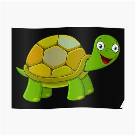 "Cute Smiling Turtle Sticker, Cute Sticker" Poster for Sale by ...