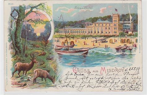 Ak Lithographie Gru Aus Misdroy Strandhotel Von Sammeln