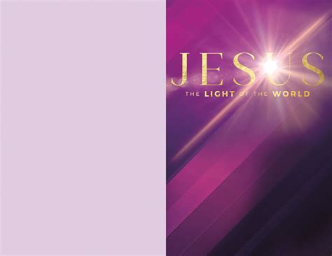 Jesus Light Of The World Bulletin Church Bulletins Outreach Marketing