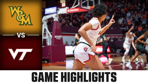 William And Mary Vs Virginia Tech Game Highlights 2023 24 Acc Women’s Basketball Youtube