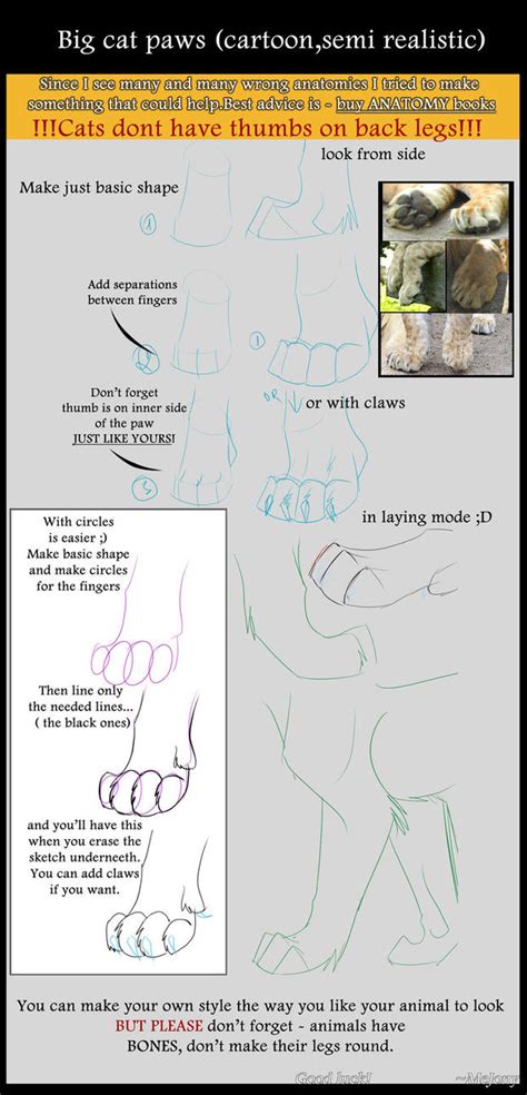 Tutorial Big Cat Paws By Mej0ny On Deviantart