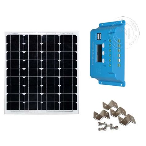 50 Watt 12 Volt Monocrystalline Solar Panel Kit 10A PWM LCD Display