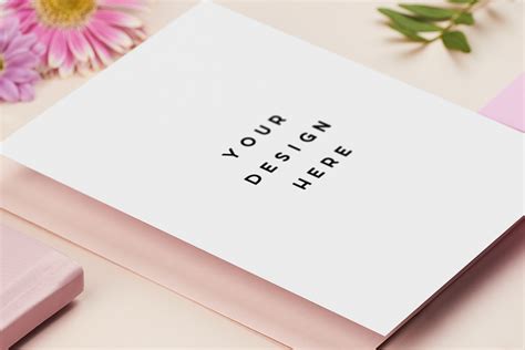 Thank You Card Mockup Floral Set