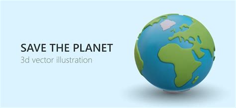 Premium Vector Save Planet D Earth With Continents And Oceans In