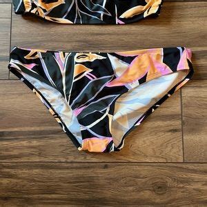 Kona Sol Swim Nwt Kona Sol Tropical Floral Bandeau Bikini Top And Bottoms Poshmark