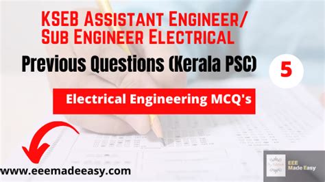 KSEB Assistant Engineer Sub Engineer January 2025 Mock Test