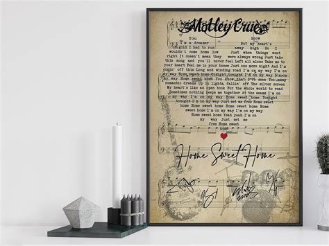 Motley Crue Home Sweet Home Lyrics Poster Motley Crue Etsy