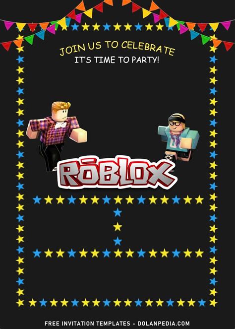 Gamer At Play Roblox Birthday Party Invitation Templates