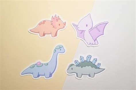 Elemental Dinosaur Stickers / Cute Dino Sticker / Laptop - Etsy