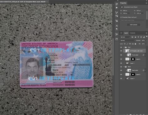 Usa Employment Authorization Id Card Template Current Version 2023