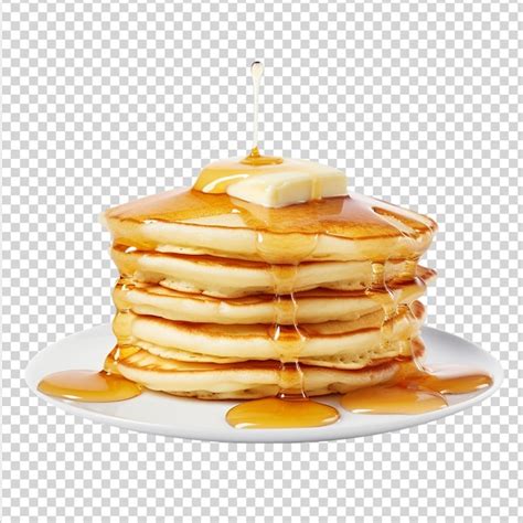 Premium Psd Pancakes With Honey And Butter On A Transparent