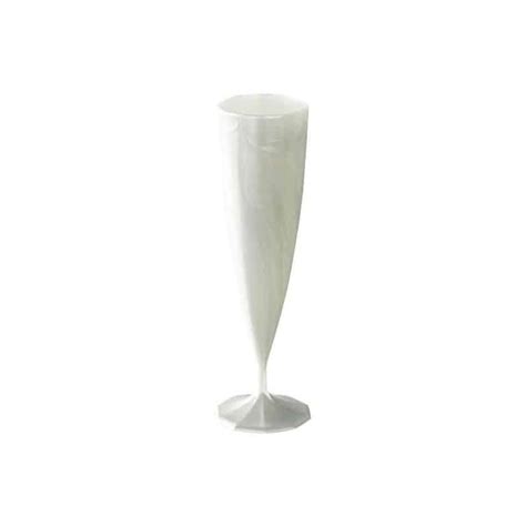 Flutes Champagne Plastique Blanc Nacr