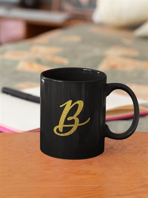 Alphabet Letter Monogram Coffee Mug Personalized Letter Etsy