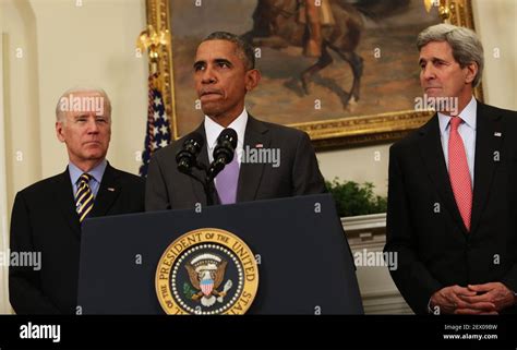 Us President Barack Obama C Delivers A Statement On The Legislation