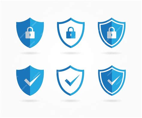 Icono De Escudos De Seguridad Con Marca De Verificación Y Candados