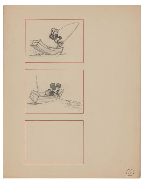 Mickey Mouse concept storyboard drawing from Fishin' Around | RR