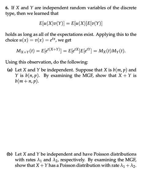 Solved If X And Y Are Independent Random Variables Of The Chegg