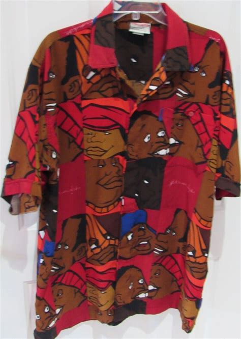 Vintage Platinum FUBU Fat Albert All Over Print Butto Gem